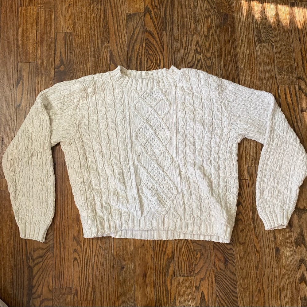 White knit sweater